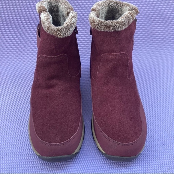 Easy Spirit Excel Cold Weather BOOTIES. Water Resistant Mauve Suede Zip Up 9.5ww - Picture 3 of 9
